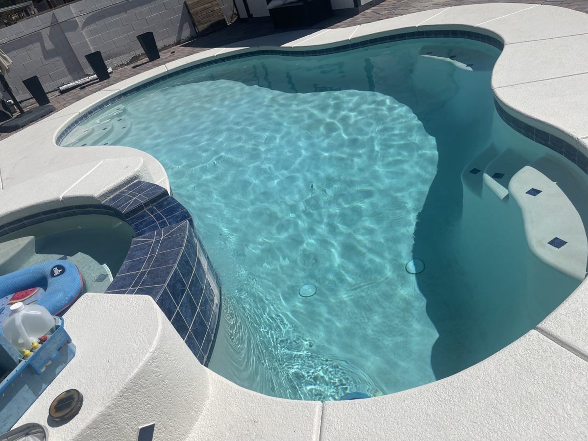 Fresh clean swimming pool with clear water
